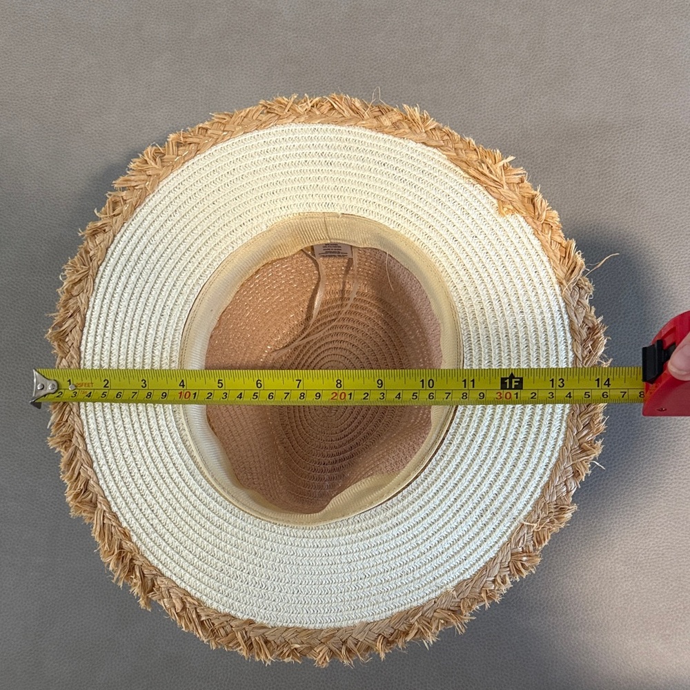 Stylish Pink and Tan Women's Sun Hat - Picture 3 of 5
